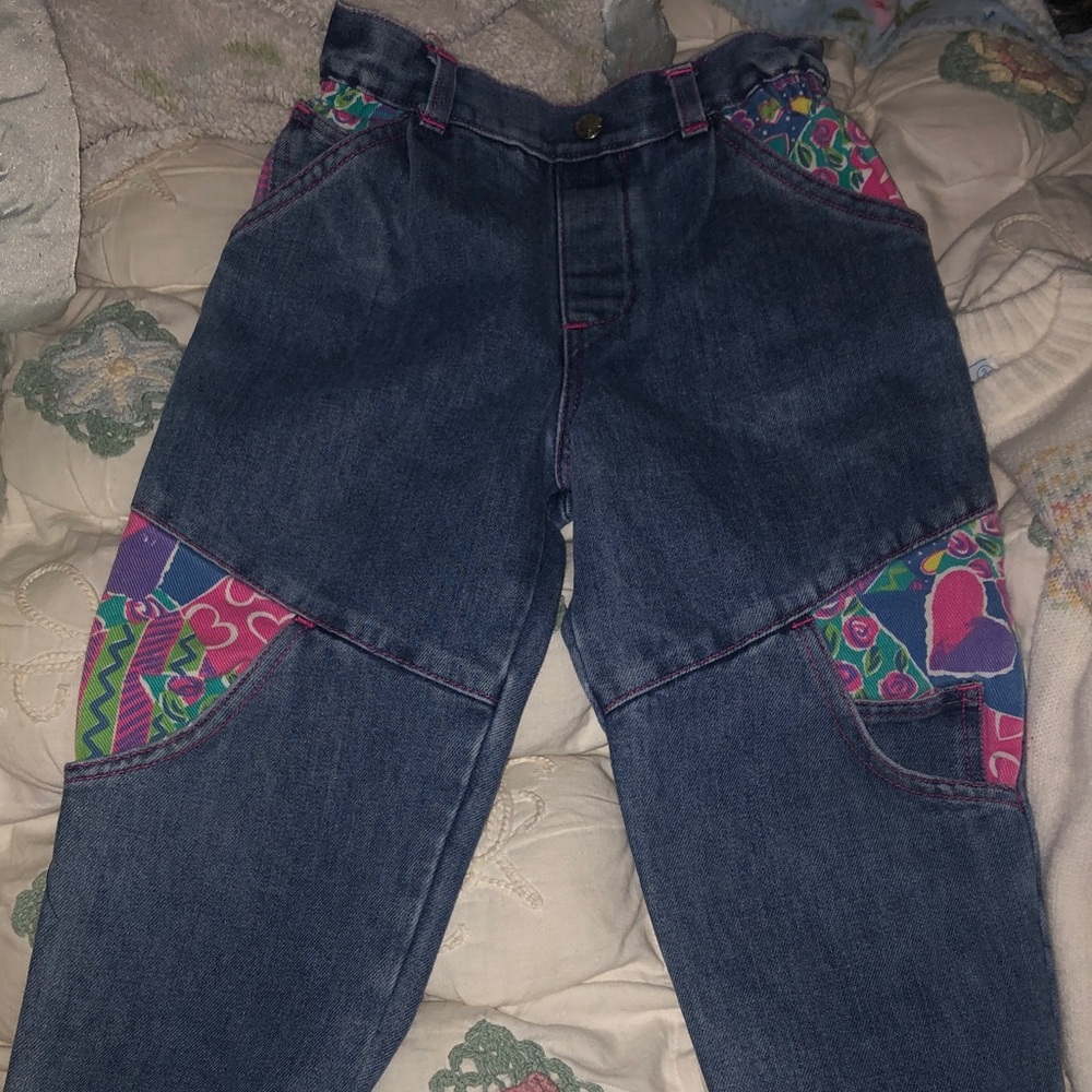Sasson Jeans Kids Bottoms - Blue with Multicolor Accents